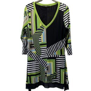 Lior Paris Women's Dress Size Small Mesh Y2K Asymmetrical Hem Mixed Media Hippie